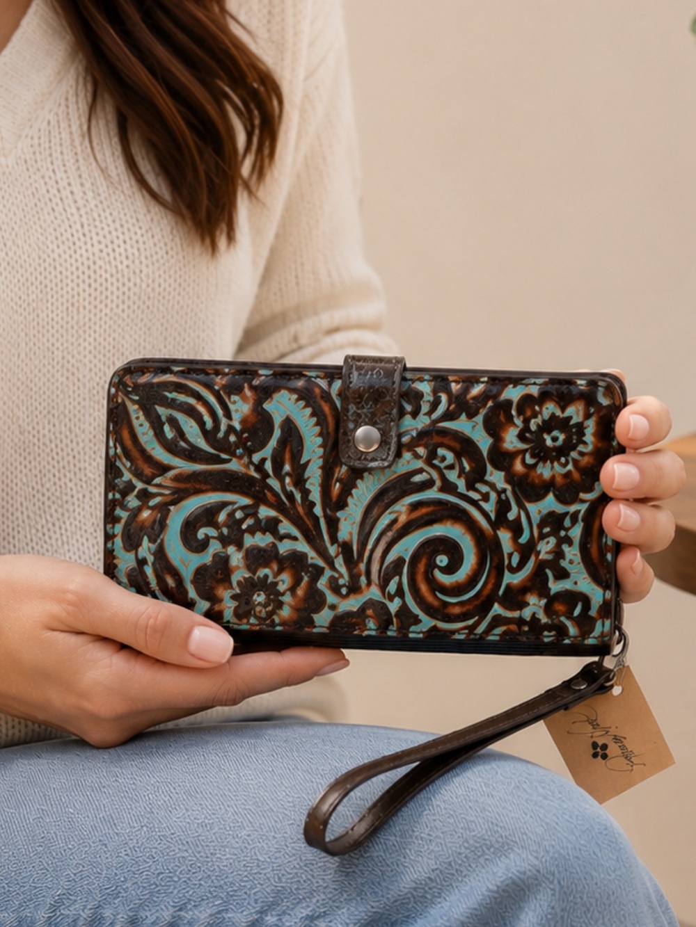 Patricia Nash  Leather Wristlet Wallet NWT